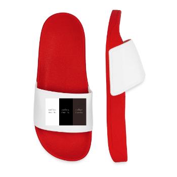coffee. then life. – Minimalist contrast - Men’s Pool Sliders - red - Front