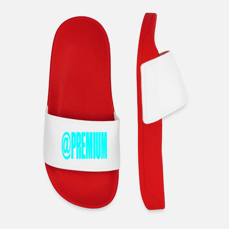 Neon @PREMIUM Text Logo - Men’s Pool Sliders - red