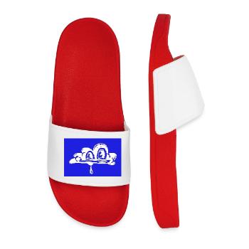 friendly 8BIT cloud - Men’s Pool Sliders - red - Front
