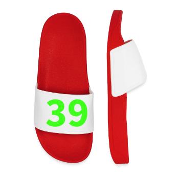 Neon Number 39 - Men’s Pool Sliders - red - Front