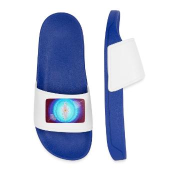 Creation light of divine purification - Men’s Pool Sliders - royal blue - Front