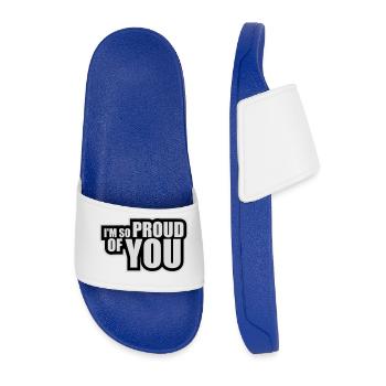 I'm So Proud Of You Heartily Encouraging Saying - Men’s Pool Sliders - royal blue - Front