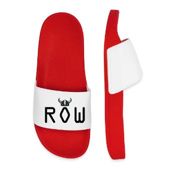 ROW Viking Helmet Logo - Men’s Pool Sliders - red - Front