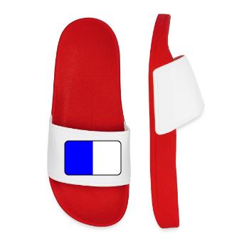 Emblème du drapeau de Spa - Claquettes Homme - rouge - Devant