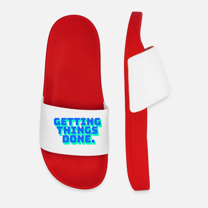 Focus Motivation Getting Things Done - Men’s Pool Sliders - red