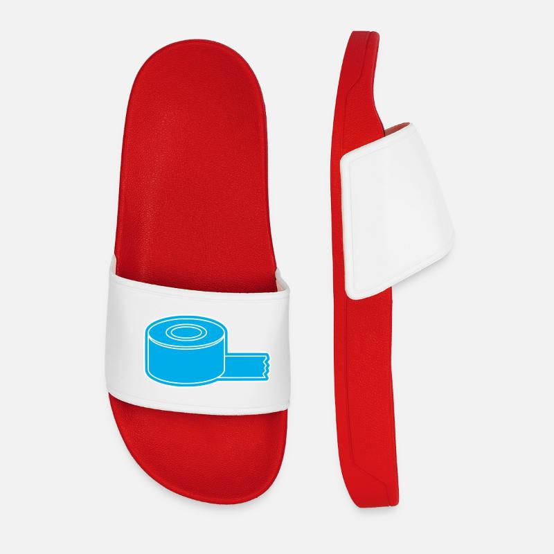 Adhesive Tape Roll Outline - Men’s Pool Sliders - red