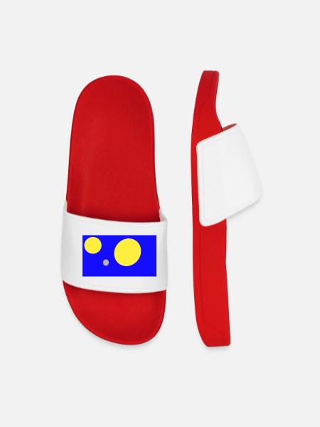 Géométrie bleue : Cercles - Claquettes Homme - rouge