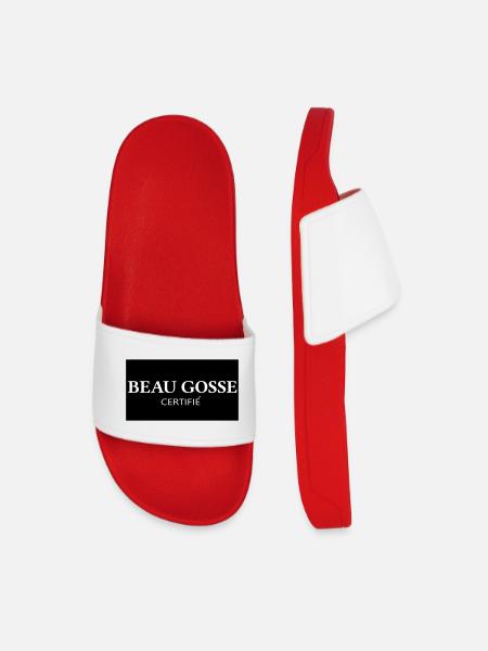 Certified Handsome Kid Logo - Men’s Pool Sliders - red