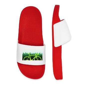 Bicycle Forest Nature Tree - Men’s Pool Sliders - red - Front