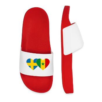 Suède Sénégal Drapeau Coeur - Claquettes Homme - rouge - Devant