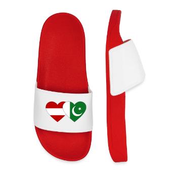 Autriche Pakistan Drapeau Coeur - Claquettes Homme - rouge - Devant
