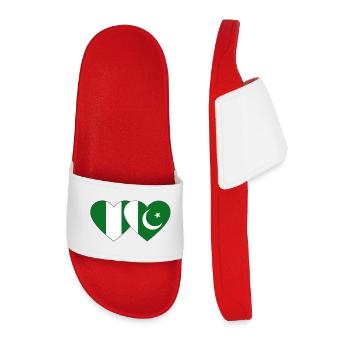 Nigeria Pakistan Drapeau Coeur - Claquettes Homme - rouge - Devant