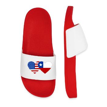États-Unis Chili Drapeau Coeur - Claquettes Homme - rouge - Devant