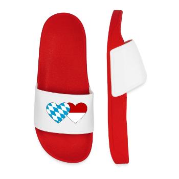 Cœur du drapeau Bavière Indonésie - Claquettes Homme - rouge - Devant
