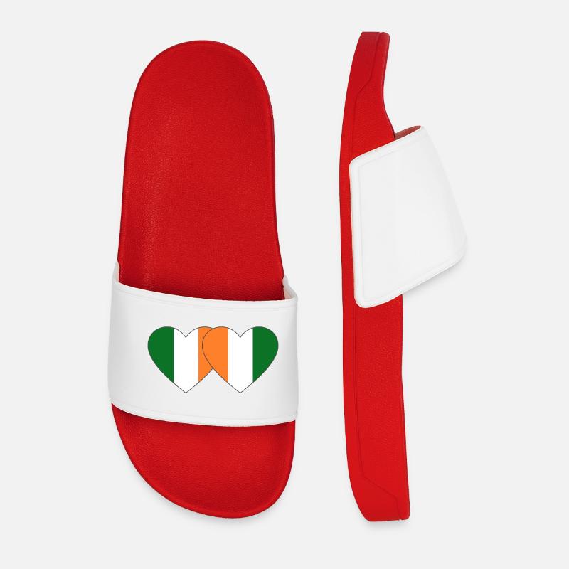Irland_Elfenbeinkueste_Flagge_Herz - Männer Badelatschen - Rot