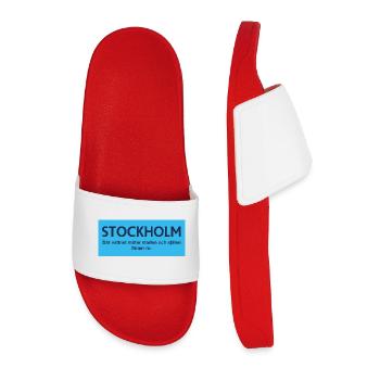 Conception de textes sur l'eau et la ville de Stockholm - Claquettes Homme - rouge - Devant