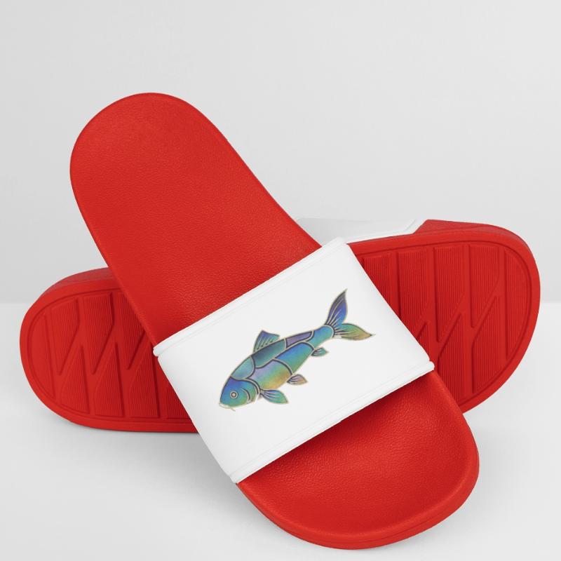 Gradient Pattern Iridescent Koi Fish Men’s Pool Sliders