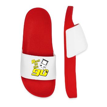 Fête des années 90 , Soirée à thème , Jeux rétro des années 90 (25) - Claquettes Homme - rouge - Devant
