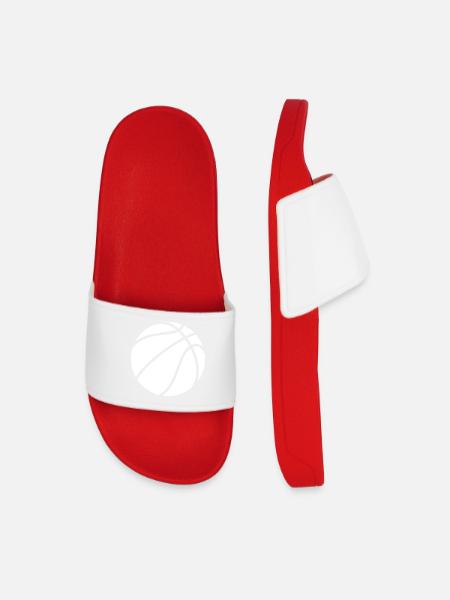 Basketball logo white - Men’s Pool Sliders - red