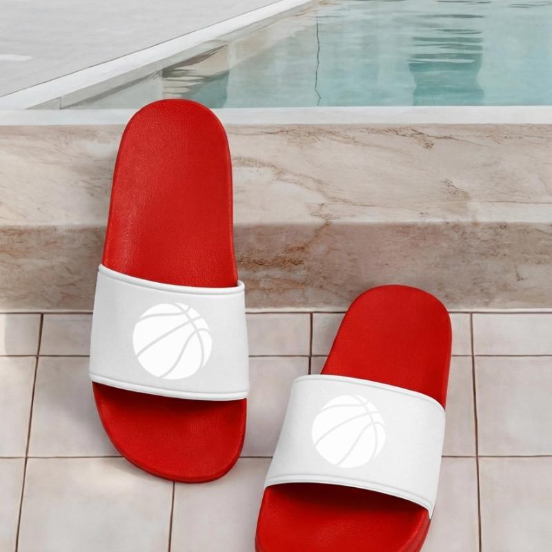 Logo de basket-ball blanc Claquettes Homme