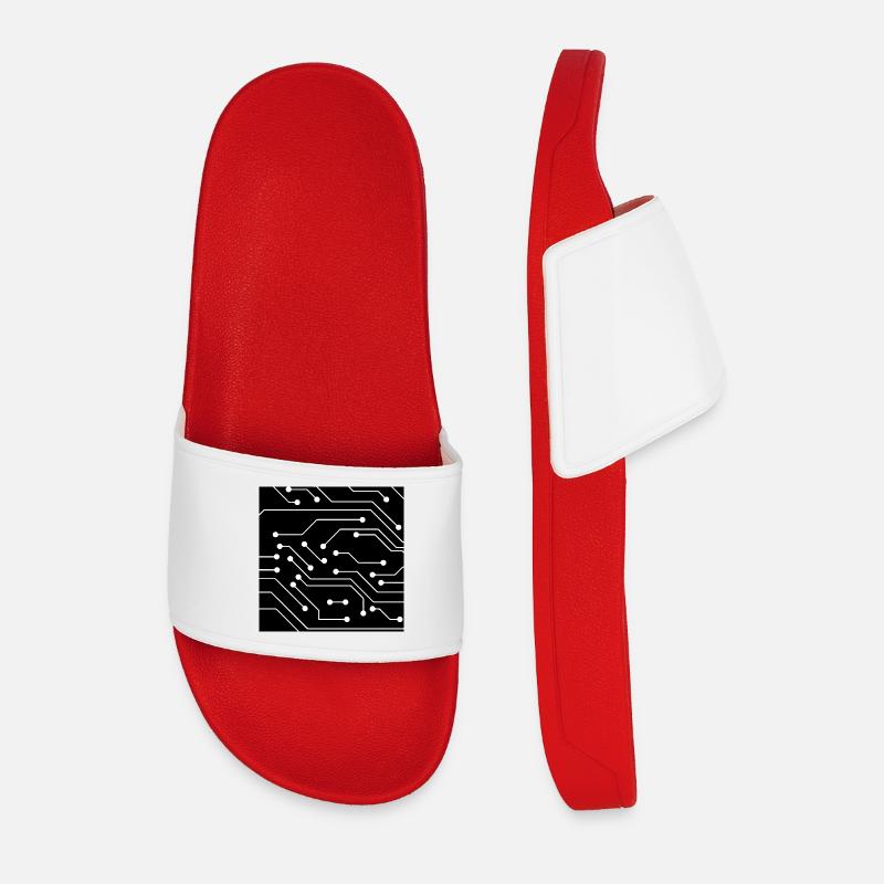 Computer pattern - Men’s Pool Sliders - red