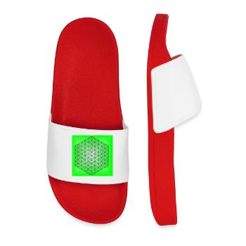 Flower of Life for Relaxation - 5th Dimension - Men’s Pool Sliders - red - Front