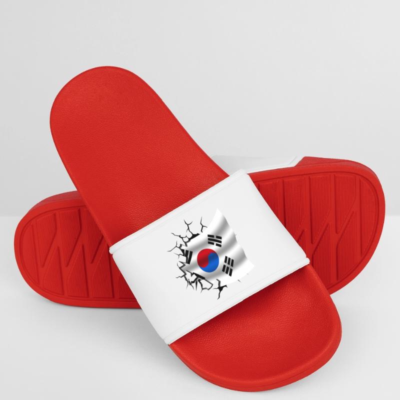 Drapeau de la Corée - Corée - Drapeau Broken Design Claquettes Homme