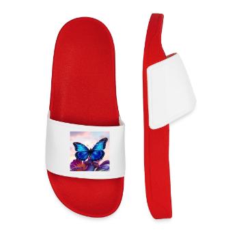 Schmetterling - Männer Badelatschen - Rot - Vorne