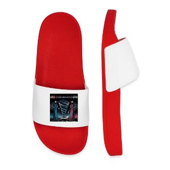 Futuristic Mystical Spiral Duo - Men’s Pool Sliders - red - Front