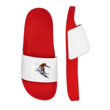 Adrenaline fighter skier in the snow - Men’s Pool Sliders - red - Front