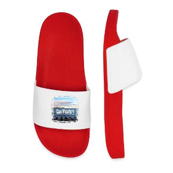 Can Picafort Beach Print - Men’s Pool Sliders - red - Front