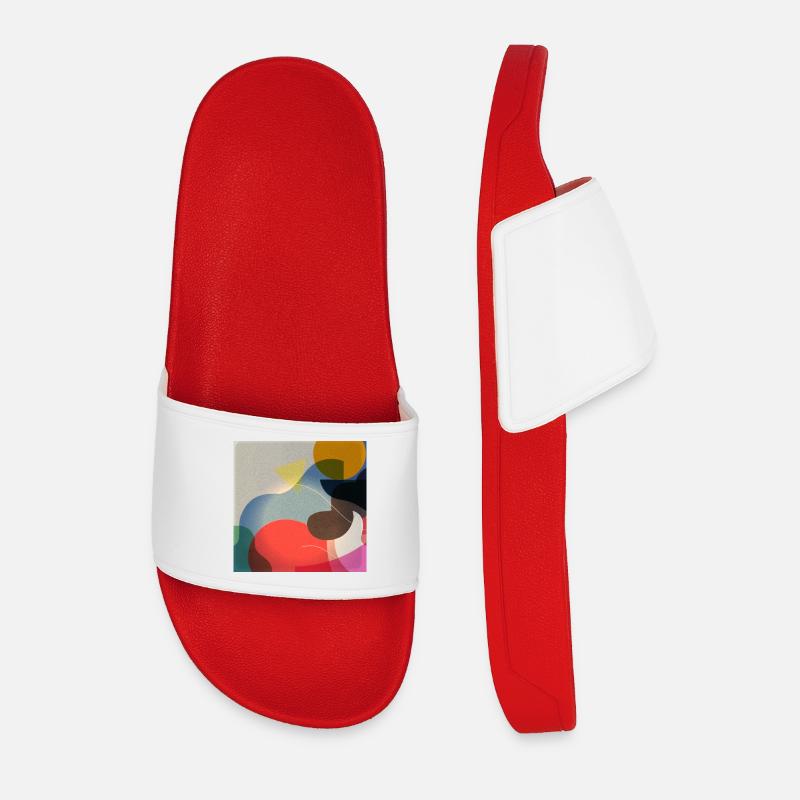 Abstrakte Farbformen Komposition - Männer Badelatschen - Rot