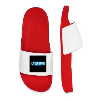 LaserBorn Neon Tech Print - Men’s Pool Sliders - red - Front