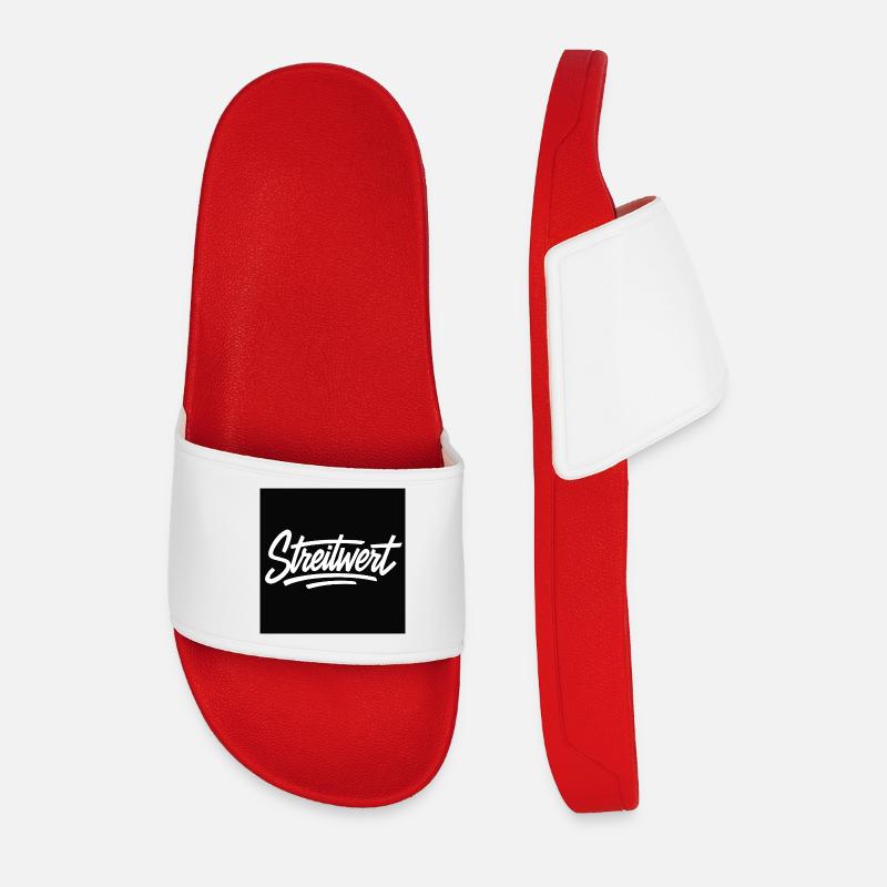 Logo Contested Script Noir - Claquettes Homme - rouge