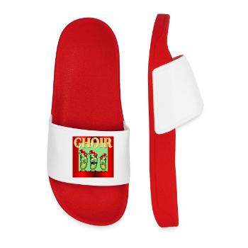 Cornichons du Chœur du Père Noël de Noël - Claquettes Homme - rouge - Devant