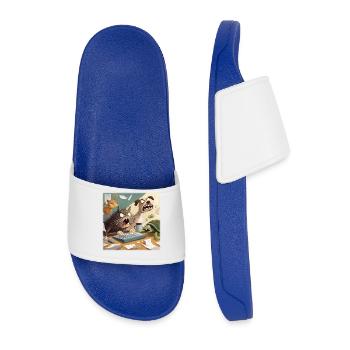 Animal office chaos - Men’s Pool Sliders - royal blue - Front