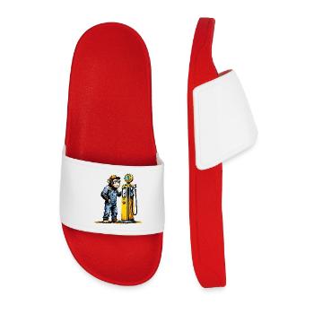 Monkey Vintage Pump-Kunst - Männer Badelatschen - Rot - Vorne