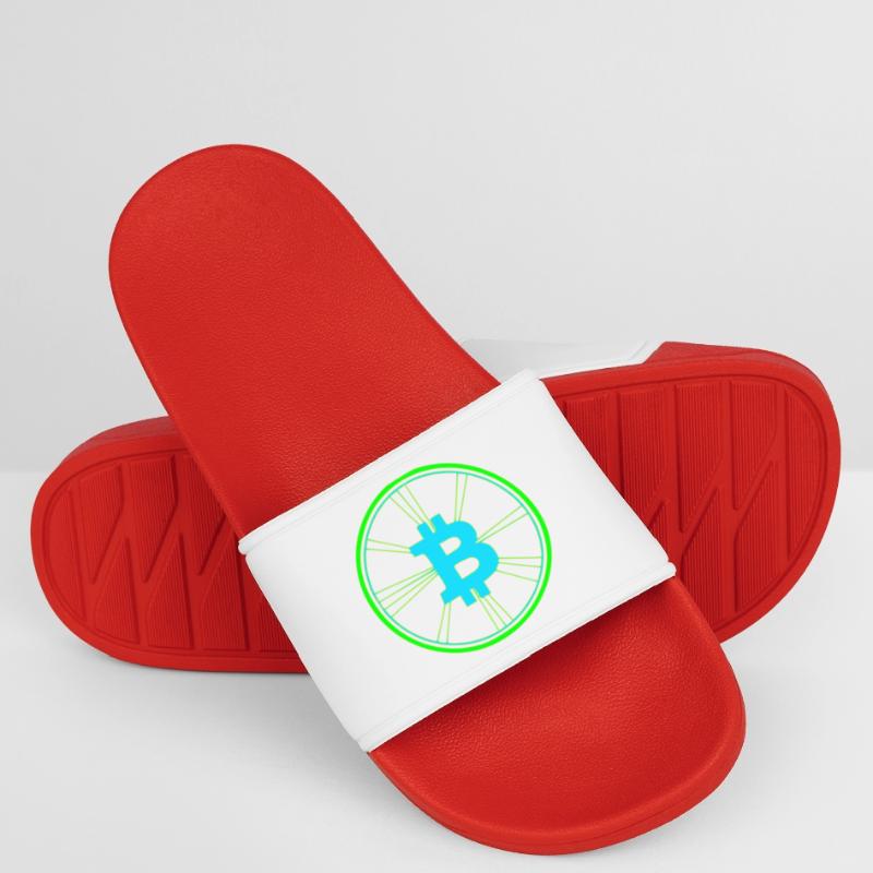 Bitcoin Wireframe Speed Future Vector Men’s Pool Sliders