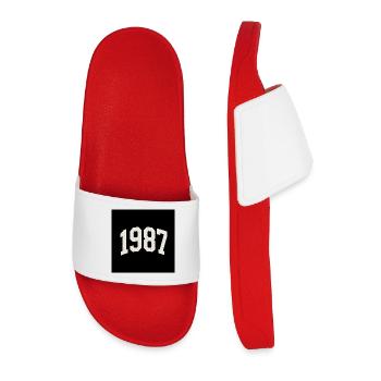 Vintage 1987 – Design rétro minimaliste - Claquettes Homme - rouge - Devant