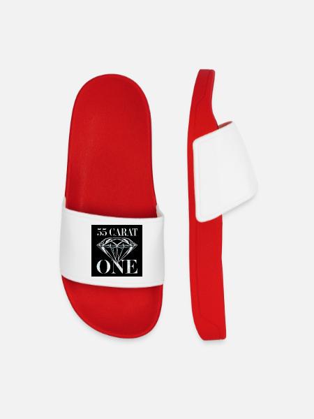 55 Carat One Diamond Design - Men’s Pool Sliders - red
