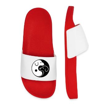 Yin Yang: Dogs - Men’s Pool Sliders - red - Front