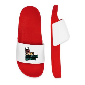 JE NE SUIS PAS UNE PERSONNE DU MATIN bloc de couleur - Claquettes Homme - rouge - Devant