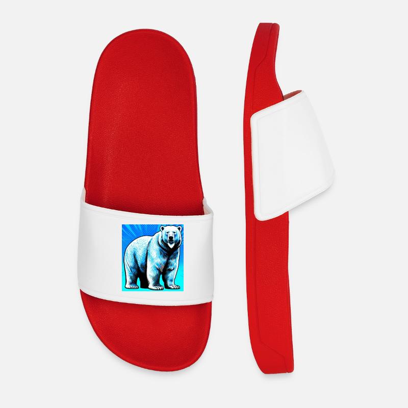polar bear - Men’s Pool Sliders - red