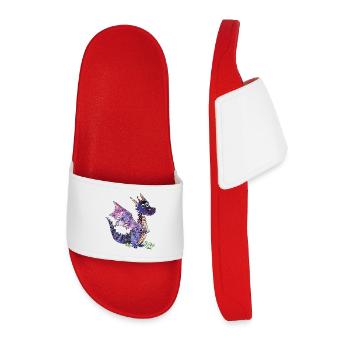 Purple Dragon Crystal Design - Men’s Pool Sliders - red - Front