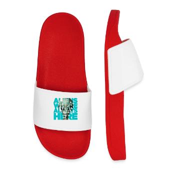 Aliens Were Always Here Extraterrestrial Visitors - Men’s Pool Sliders - red - Front