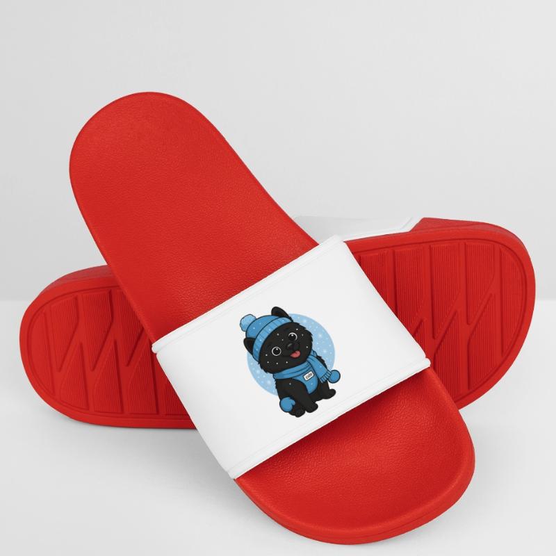 Cuddly Dog Winter Magic Men’s Pool Sliders