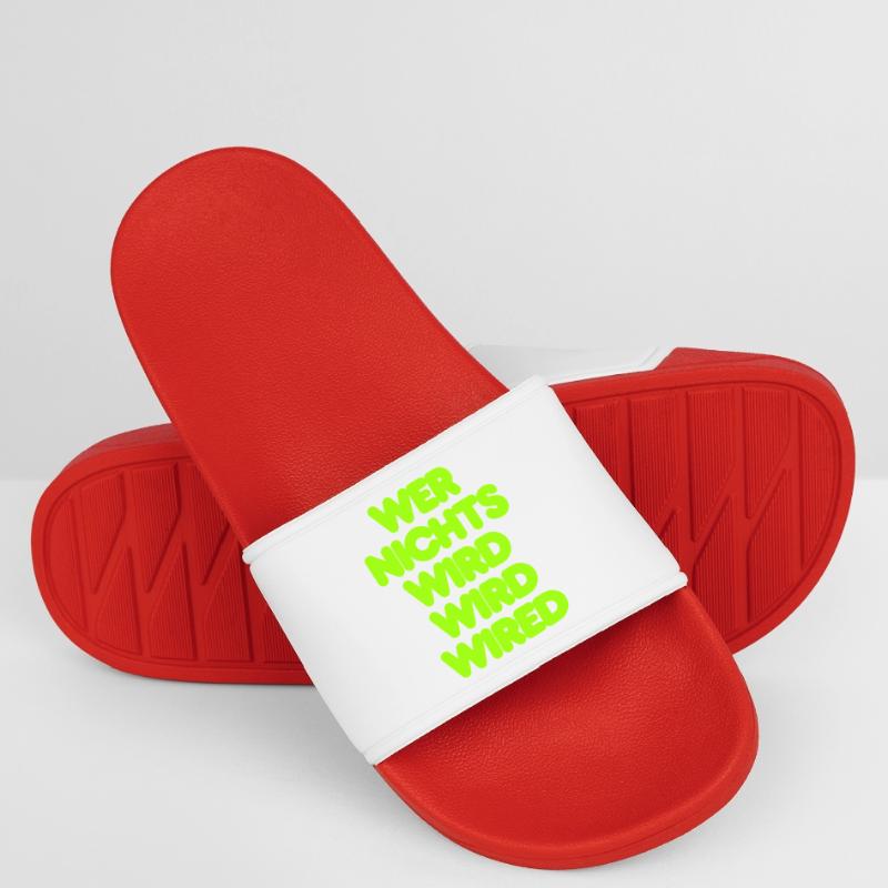 WER NICHTS WIRD WIRD WIRED - GRUENER IT SPRUCH Männer Badelatschen