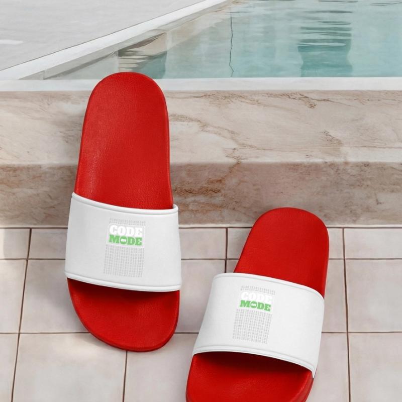 Code Mode On - Programming Software Engineer Coder Men’s Pool Sliders