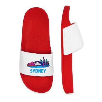 Sydney Skyline - Men’s Pool Sliders - red - Front