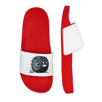 Pneu de vitesse avec un regard en colère - Claquettes Homme - rouge - Devant